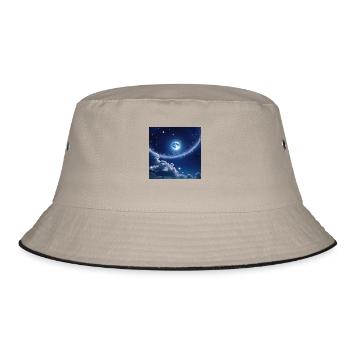 Klarer Nachthimmel - Bucket Hat - Khaki/Schwarz - Vorne