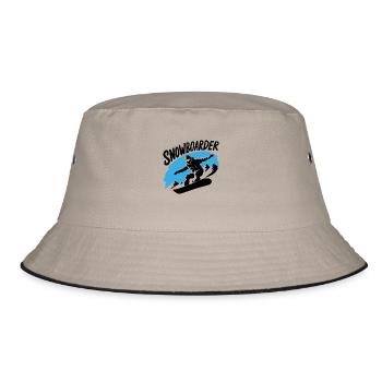 Snowboard Snowboarder Snowboarding Winter sports - Bucket Hat - khaki/black - Front
