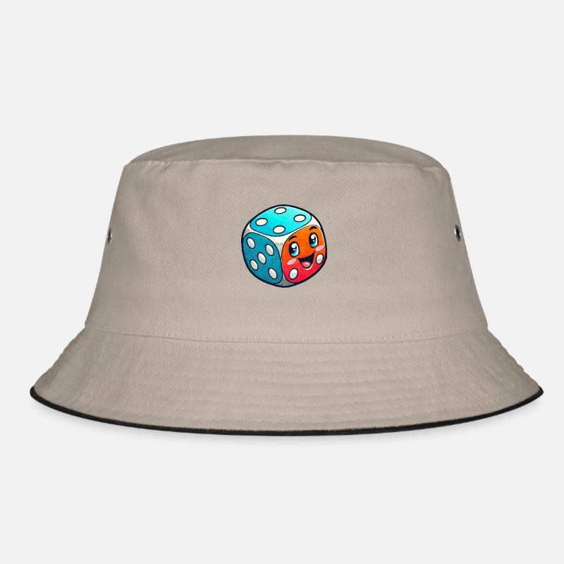 würfel comic - Bucket Hat - Khaki/Schwarz