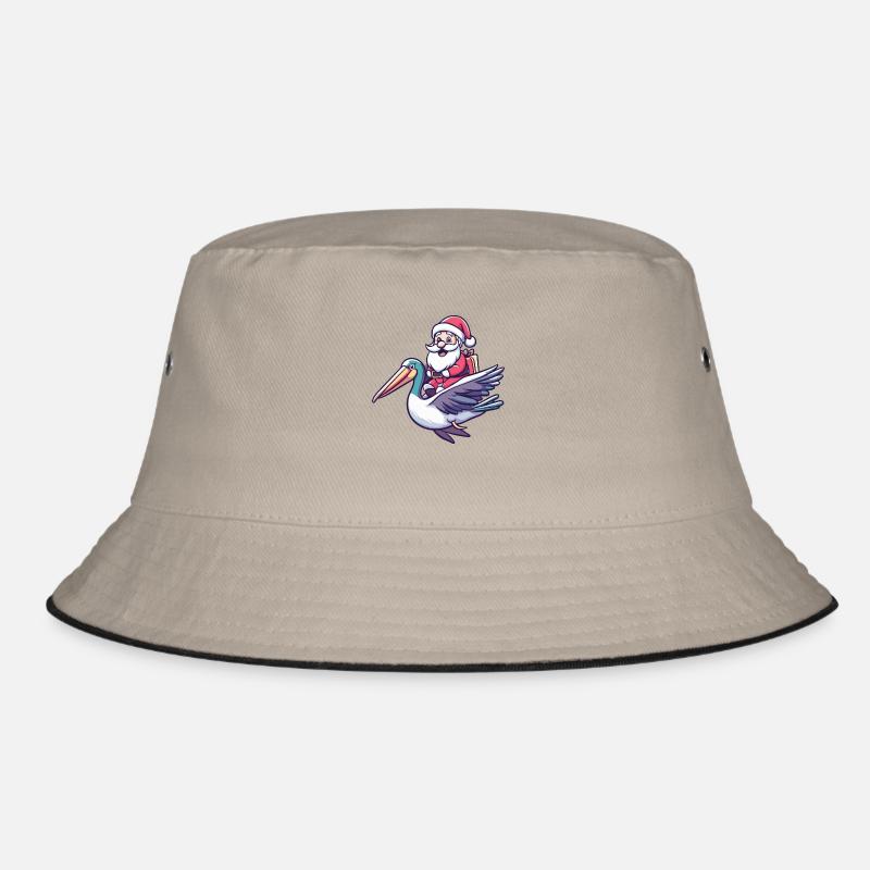 Pelikan Vogel Weihnachtsmann Cartoon Bucket Hat