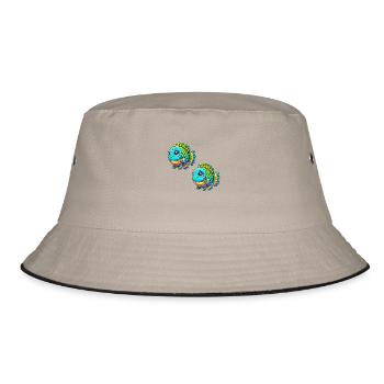 fish comic - Bucket Hat - khaki/black - Front