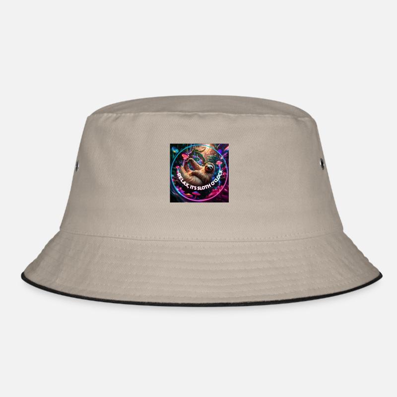 Relax it’s sloth o clock - Bucket Hat - khaki/black