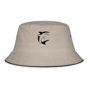 Hai Shark - Bucket Hat - khaki/black - Front