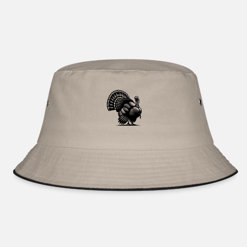 Stolzer Truthahn mit riesigem Gefieder Bucket Hat