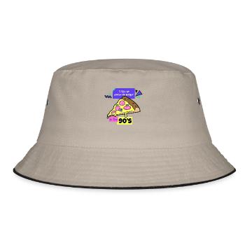 Ich bin in den 90er Jahren ohne Internet aufgewachsen - Bucket Hat - Khaki/Schwarz - Vorne