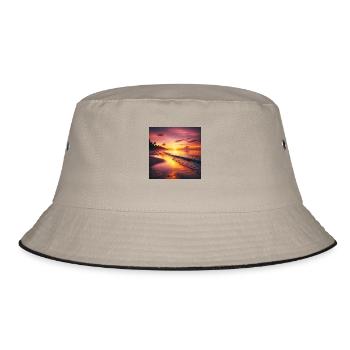 Beach sunset - Bucket Hat - khaki/black - Front