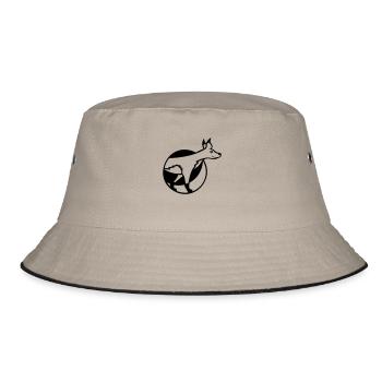 Fox Hole Front Part Front Burrow Go Out - Bucket Hat - khaki/black - Front