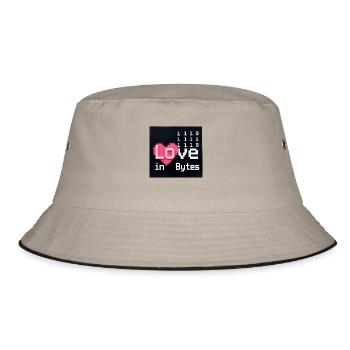 Love in Bytes Pixel Art - Bucket Hat - khaki/black - Front