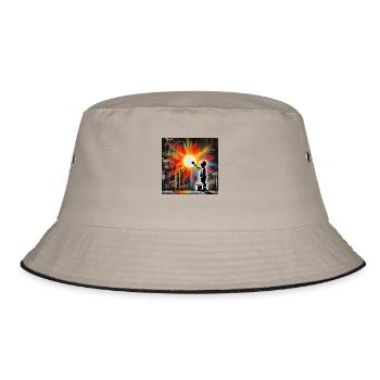 Kein Banksy - Malen gegen die Dunkelheit - Bucket Hat - Khaki/Schwarz - Vorne