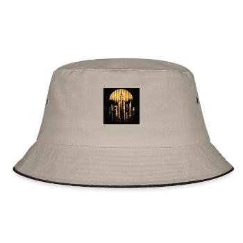 New York - Bucket Hat - Khaki/Schwarz - Vorne