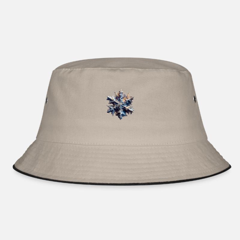 Abstrakte Darstellung einer Schneeflocke Bucket Hat