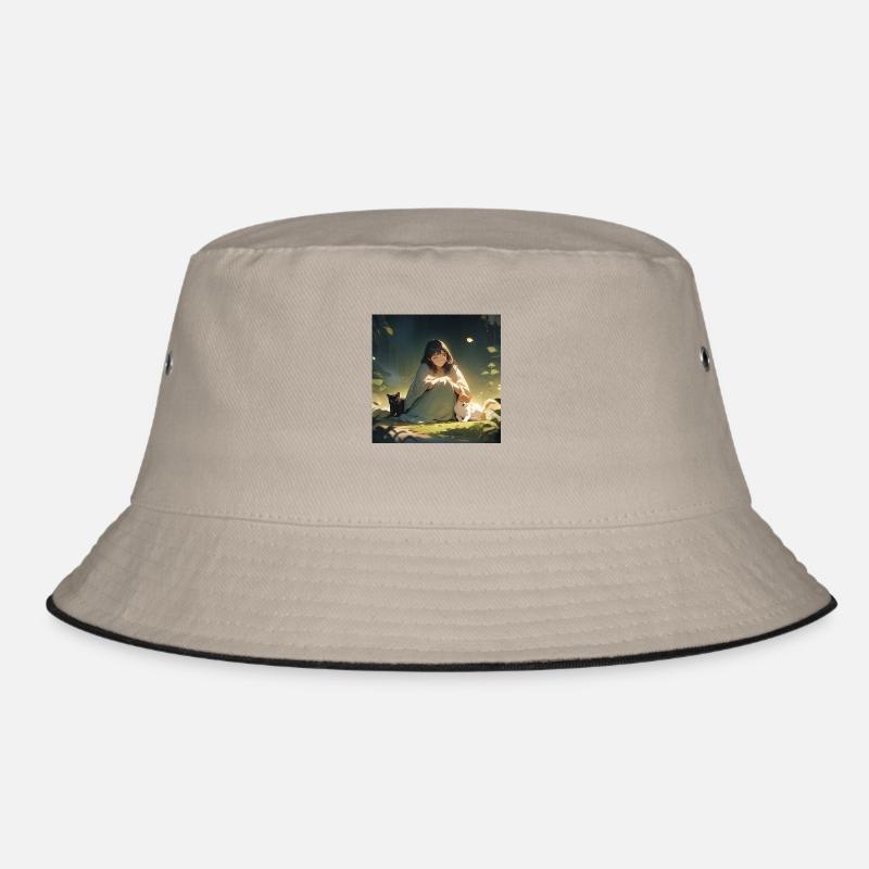 Mädchen mit Hund und Katze Bucket Hat
