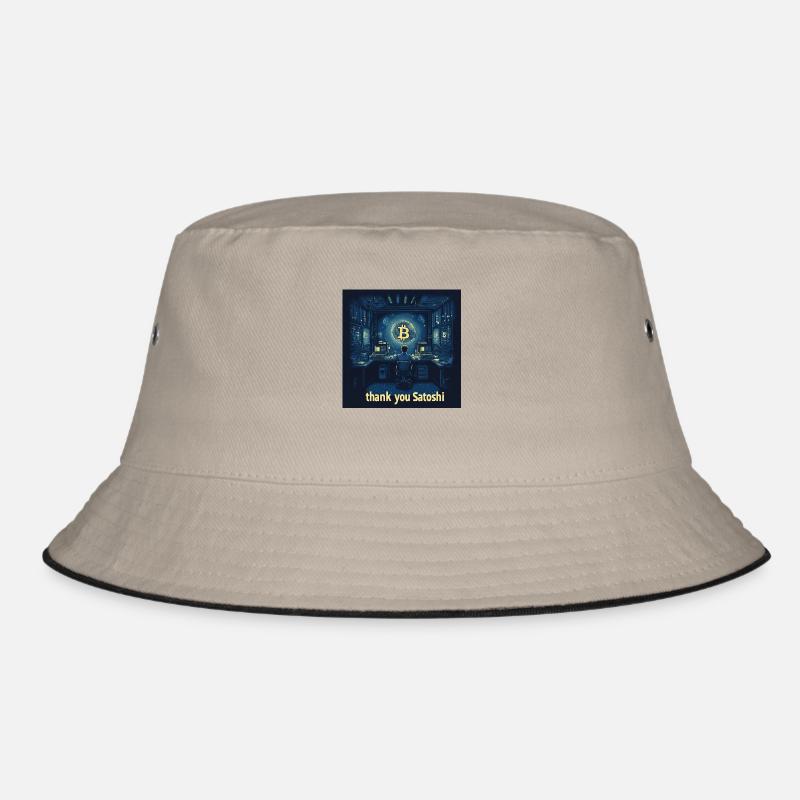 Bitcoin Satoshi - Bucket Hat - Khaki/Schwarz