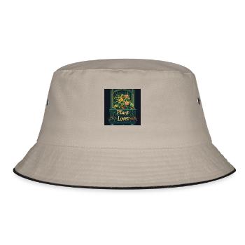 Plant lover - Bucket Hat - Khaki/Schwarz - Vorne