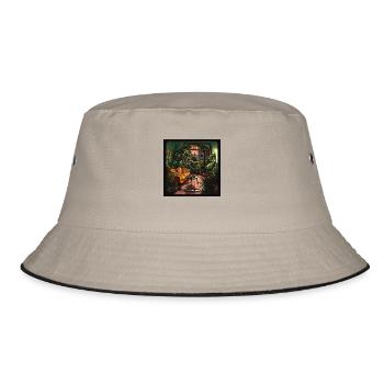 Plant lover room - Bucket Hat - Khaki/Schwarz - Vorne