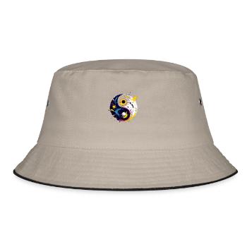 Yin Yang - Bucket Hat - Khaki/Schwarz - Vorne