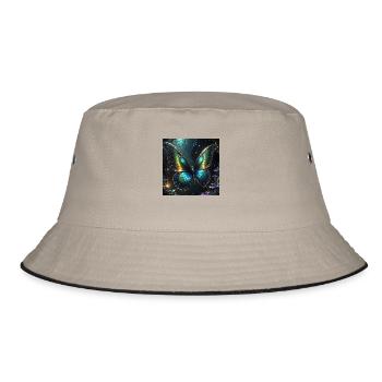 Schmetterling - Bucket Hat - Khaki/Schwarz - Vorne