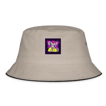 Cool Koala with Walkman - 80s Vibes - Bucket Hat - khaki/black - Front