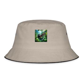 Faultier Wanderer Pura Vida - Bucket Hat - Khaki/Schwarz - Vorne