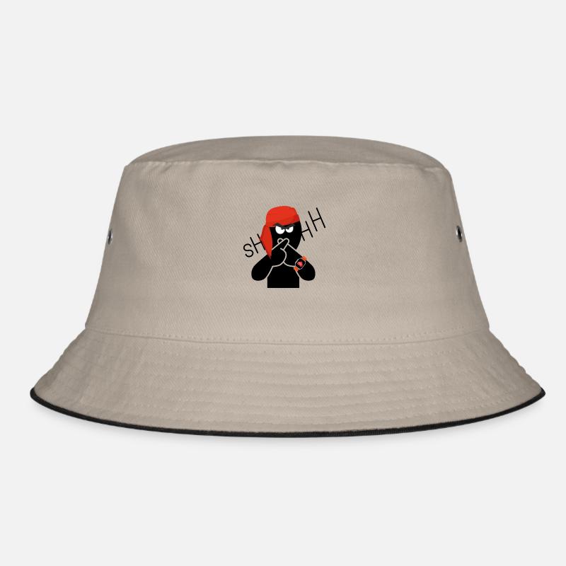 Sei still - Bucket Hat - Khaki/Schwarz
