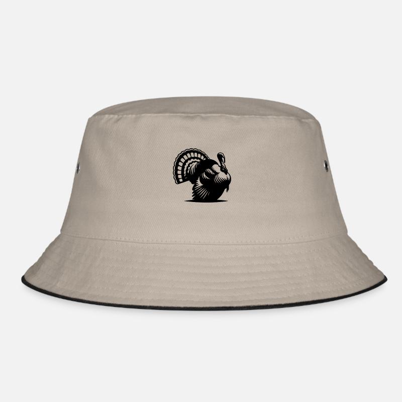 Riesiger fetter Truthahn mit Gefieder Federn Bucket Hat