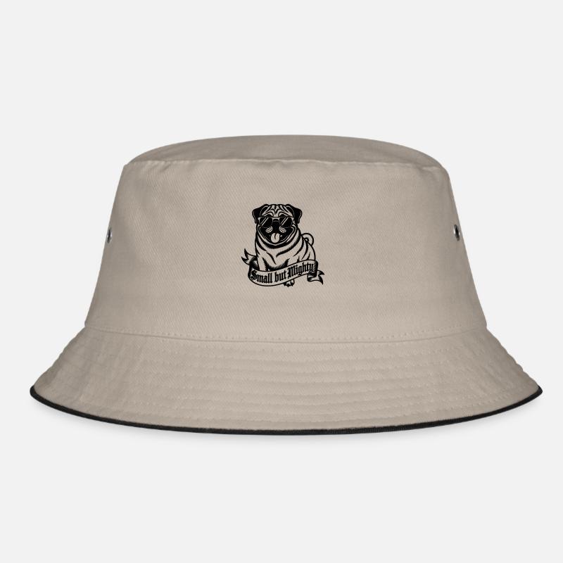 Mops mit der Aufschrift "Klein, aber oho" Bucket Hat
