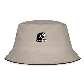 Ratte schreib StreetArt Stencil Banksy Style - Bucket Hat - Khaki/Schwarz - Vorne