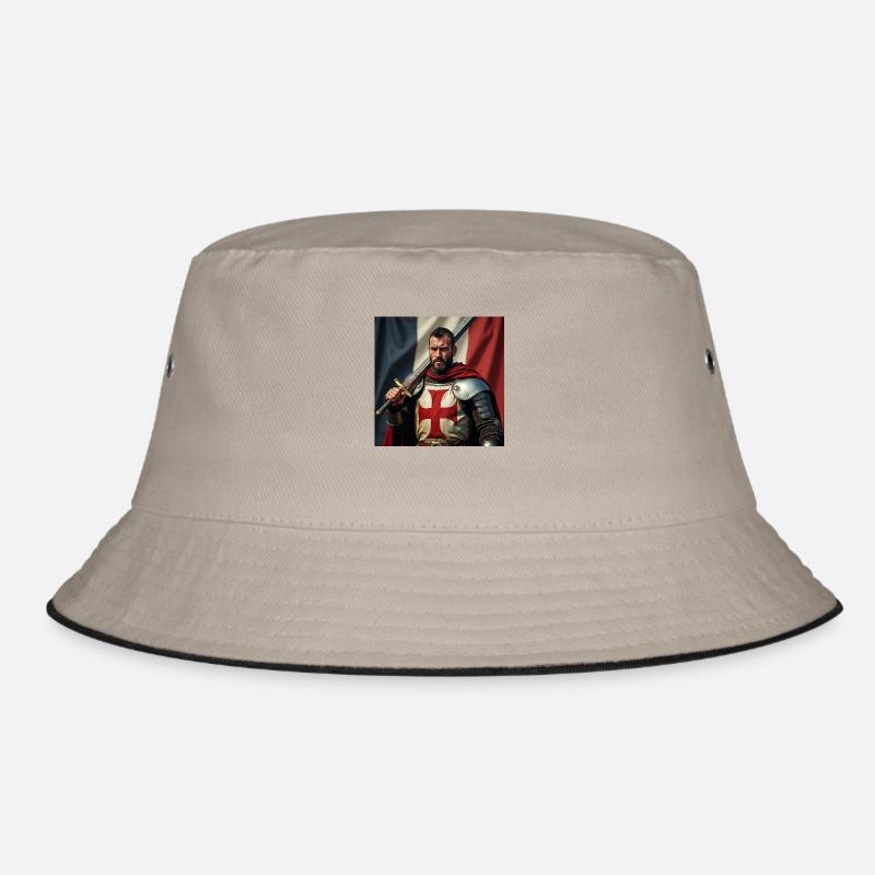 Flux Dev a worn battlehardened knight charlemagne Bucket Hat