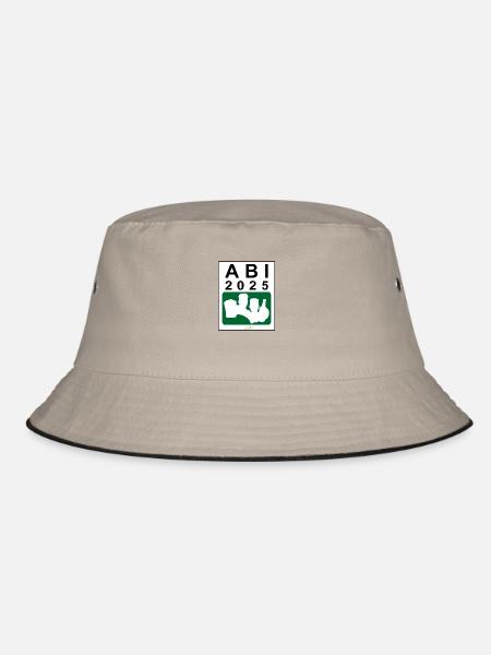 Bier Liga Logo ABI 2025 Grün - Bucket Hat - Khaki/Schwarz - Vorne