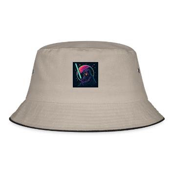 T-shirt avec un chevalier néon sur fond d’espace - Bob - kaki/noir - Devant