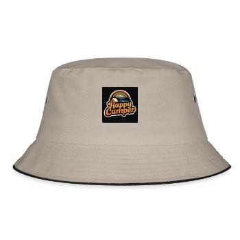 Happy Camper - Bucket Hat - Khaki/Schwarz - Vorne