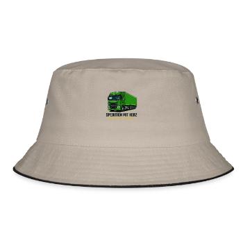 Spedition mit Herz - Bucket Hat - Khaki/Schwarz - Vorne