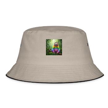 Sloth Wanderer PRIDE - Bucket Hat - khaki/black - Front