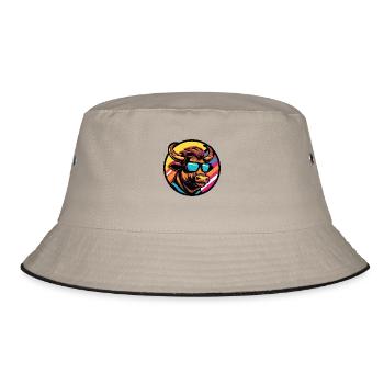 Stier Comic Cool Bulle - Bucket Hat - Khaki/Schwarz - Vorne