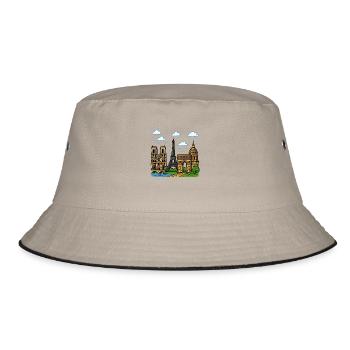 paris stadt - Bucket Hat - Khaki/Schwarz - Vorne