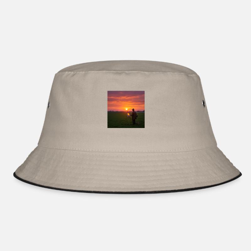 Coucher de soleil avec personne sur le terrain - Bob - kaki/noir