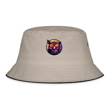 Eule Cool - Bucket Hat - Khaki/Schwarz - Vorne