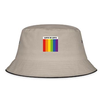 LOVE IS LOVE LGBT flag - Bucket Hat - khaki/black - Front