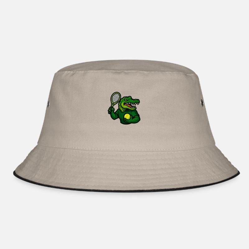 krokodil tennis comic Bucket Hat