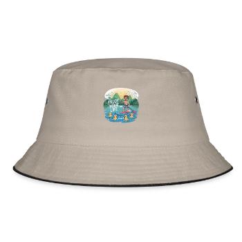 Enjoy Your Life - Flappach SUP-Spaß - Bucket Hat - Khaki/Schwarz - Vorne