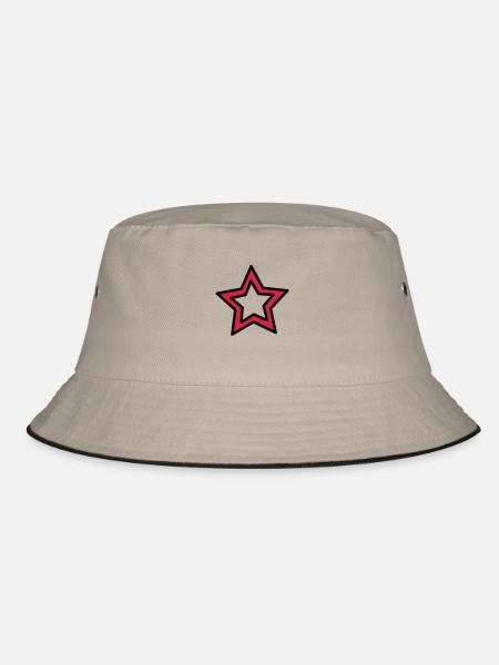Kleiner Stern - Bucket Hat - Khaki/Schwarz - Vorne