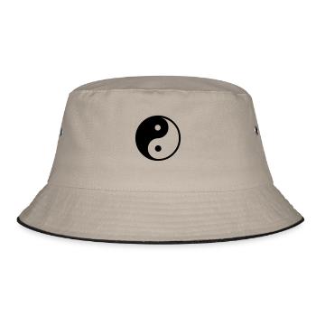 Yin Yang - Bucket Hat - Khaki/Schwarz - Vorne