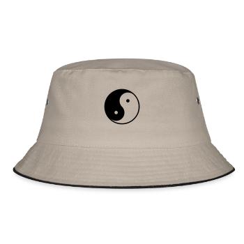 Ying und Yang - Bucket Hat - Khaki/Schwarz - Vorne