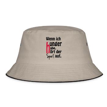 Wenn ich hunger habe, hört der Spaß auf. - Bucket Hat - Khaki/Schwarz - Vorne