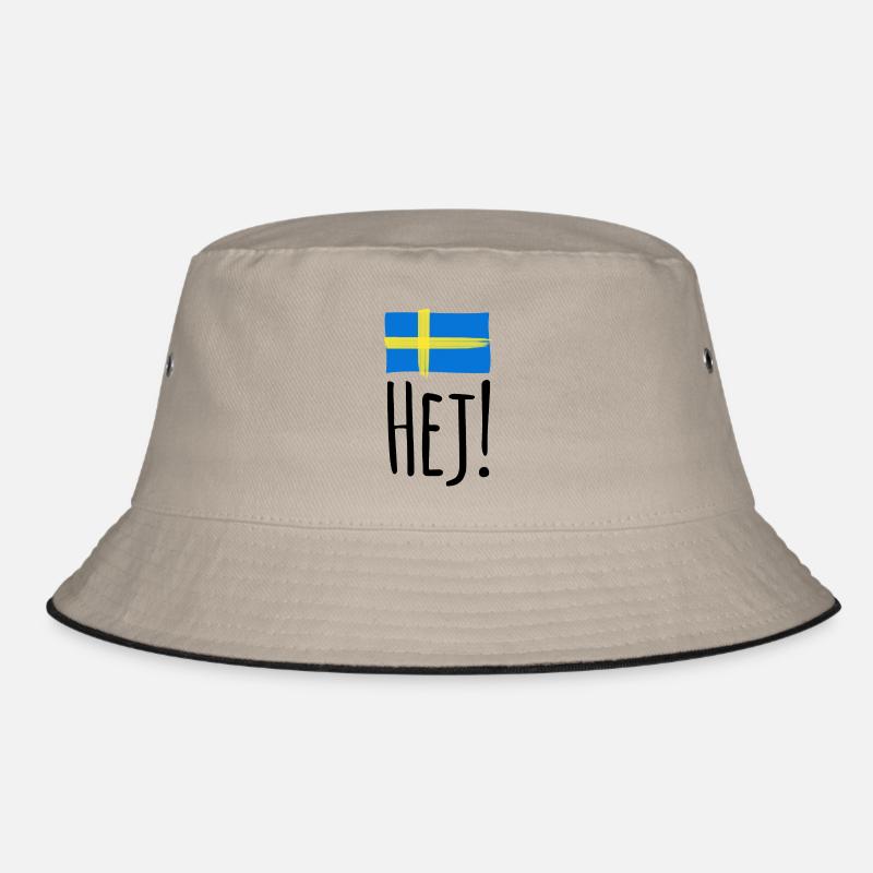 Hej Svenska Ting - Bucket Hat - Khaki/Schwarz