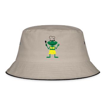 Cook frog - Bucket Hat - Khaki/Schwarz - Vorne
