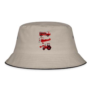 Fahrzeuge - Bucket Hat - Khaki/Schwarz - Vorne