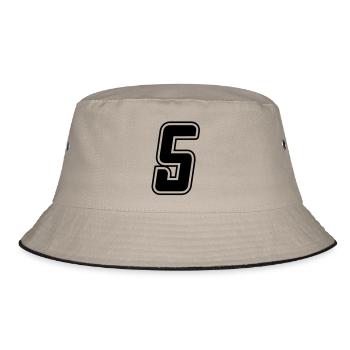 Startnummer 5 - Bucket Hat - Khaki/Schwarz - Vorne