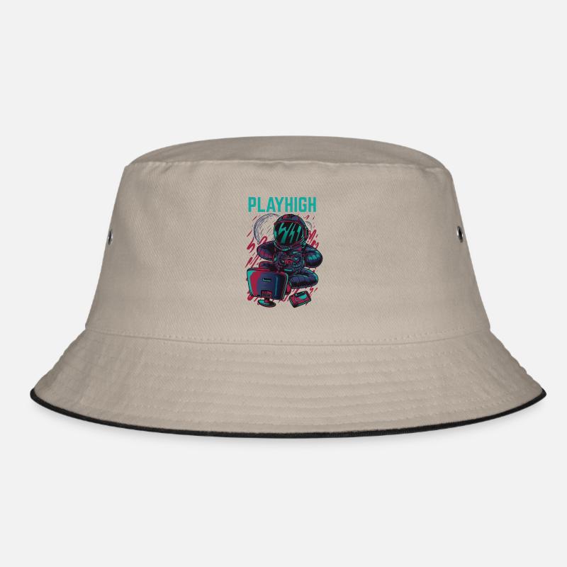 Playhigh Astronaut - Bucket Hat - Khaki/Schwarz