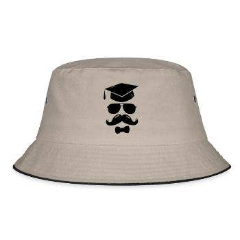 Funny College High School Graduation Grad T-Shirt - Bucket Hat - khaki/black - Front